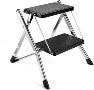 Escaleras de tijera con taburete de 2 escalones Delxo 