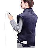 Almohadillas térmicas Homech para dolores de espalda y calambres, envoltura térmica eléctrica de 35 x 27 pulgadas para cuello y hombros, terapia de calor seco y húmedo, 6 configuraciones de calor, tecnología de calentamiento rápido, apagado automático, 1 unidad