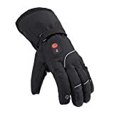 Smilodon - Guantes térmicos para hombres y mujeres, batería recargable, guantes térmicos eléctricos para montar en motocicleta, esquiar, snowboard, artritis, manos Raynaud, S14 (negro, M)