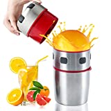 Exprimidor de mano MIGECON Exprimidor de naranja manual Exprimidor de prensa Cirtus Exprimidor de rotación de tapa de acero inoxidable portátil con filtro, Exprimidor de zumo manual para exprimidor de limón, cítricos, pomelo, lima, naranja.