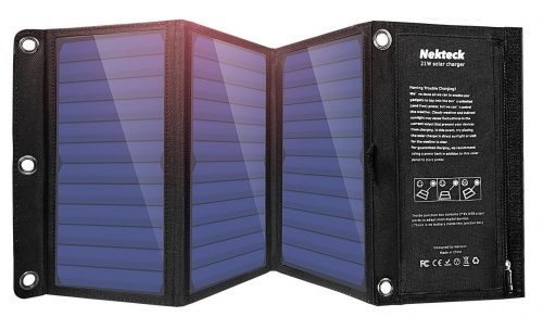  Cargador solar Nekteck de 21 W con cargador USB de 2 puertos Construido con cargadores de móvil solares y solares de alta eficiencia