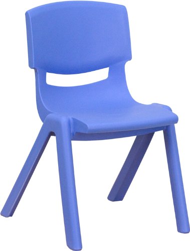 Silla escolar apilable de plástico azul Flash Furniture