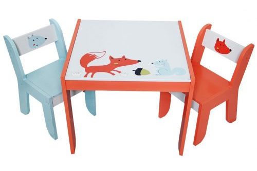 Juego de sillas con mesa de actividades de madera Labebe