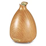 Difusor de aceite esencial URPOWER, difusor de aceite de aromaterapia ultrasónico de grano de madera de 150 ml con modo de niebla ajustable, humidificador de apagado automático sin agua y difusores para aceites esenciales