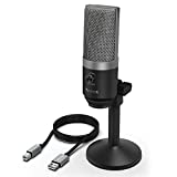 Micrófono USB, quinto micrófono de PC para ordenadores Mac y Windows, optimizado para grabación, transmisión de Twitch, voz en off, podcast para YouTube, Skype Chats-K670