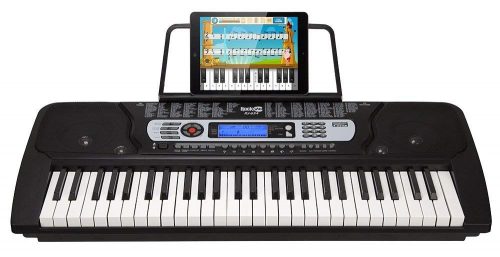 Teclado electrónico portátil RockJam de 54 teclas con pantalla LCD interactiva 