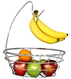 Cuenco inalámbrico para árboles frutales DecoBros con colgador de plátano, acabado cromado