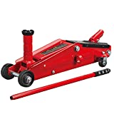 BIG RED T83006 Torin Trolley hidráulico de servicio / gato de piso con sillín adicional (se adapta a: SUV y camiones de altura extendida): capacidad de 3 toneladas (6,000 lb), rojo