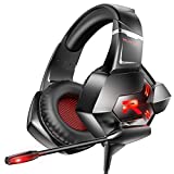 Auriculares para juegos RUNMUS Auriculares Xbox One Auriculares PS4 con micrófono con cancelación de ruido de sonido ambiental 7.1 y luz LED, compatibles con Xbox One (adaptador no incluido) PS4 PC Laptop