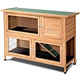 PETSJOY Rabbit Hutch, 52 'Large Pet Bunny House Condo, Jaula para aves de corral al aire libre, Gallinero de madera para pollos