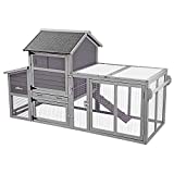 Aivituvin - Diseño de extensión de gallinero grande, conejera para interiores y exteriores con rueda, gallinero con techo para correr UV, combinación divertida y fácil con un segundo gallinero