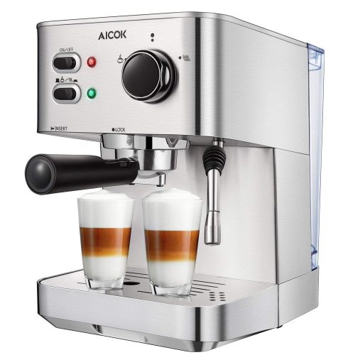  Máquina de café espresso Aicok, máquina de capuchino, cafetera latte 