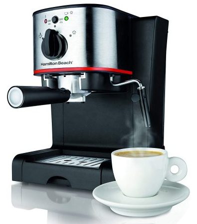 Hamilton Beach 40792 Cafetera para café espresso y capuchino, negra 