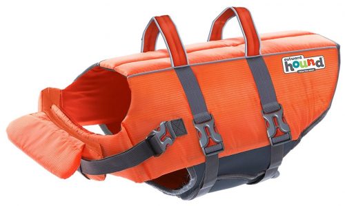 Perros fuera del chaleco salvavidas mediano