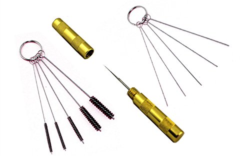  ABEST 3 Juego de herramientas de reparación de limpieza en aerosol con aerógrafo Juego de cepillo de aguja de acero inoxidable