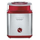 Cuisinart ICE-30R Pure Indulgence helado de sorbete de yogur y helado, 2 cuartos de galón, metal prensado / rojo