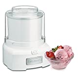Cuisinart Ice Cream Maker 1.5 cuartos de galón de helado ICE-21P1, Qt, blanco
