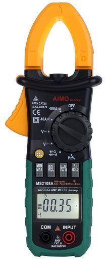  AIMO MS2108A Medidor de pinza digital Auto Range 400 AC DC Hz Probador de corriente