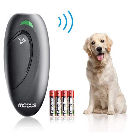  Dispositivo antiladridos Modus, detergente ultrasónico para ladridos de perros y rango de control de asistencia para entrenamiento de perros 2 en 1 de 16.4 pies con correa de ala LED antiestática LED 100% Express
