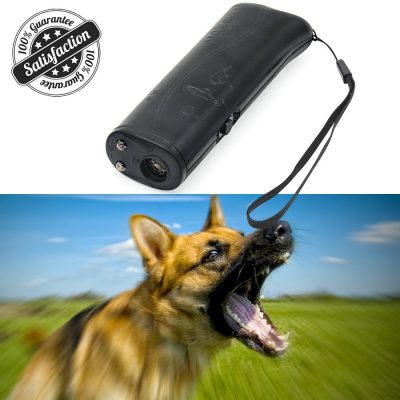  Dispositivo de entrenamiento de mascotas de repuesto ultrasónico para perros HiGuard, dispositivo portátil en 3 barras, 1 parada, parada de ladridos con batería de 9 voltios 