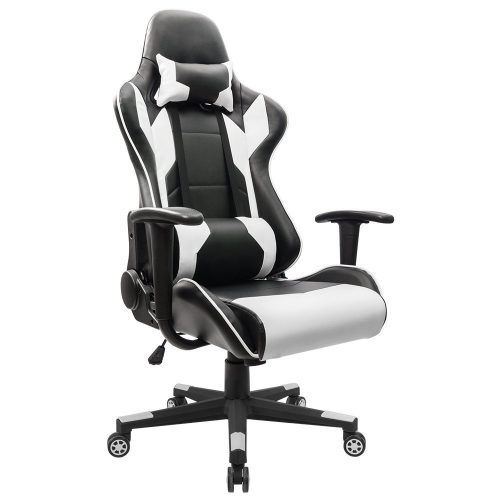  Silla para juegos Homall Silla de oficina de cuero PU con respaldo alto estilo Racing