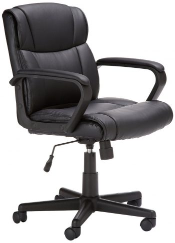  Silla de oficina con respaldo medio AmazonBasics, sillas negras para ordenador