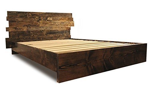 Marco de cama con plataforma de madera 