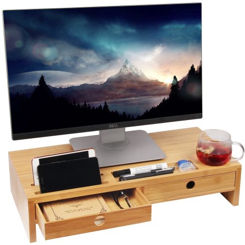 Soporte vertical para monitor con cajones