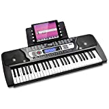 Teclado electrónico portátil RockJam de 54 teclas con pantalla LCD interactiva e incluye la aplicación Maestro Piano Teaching con 30 canciones